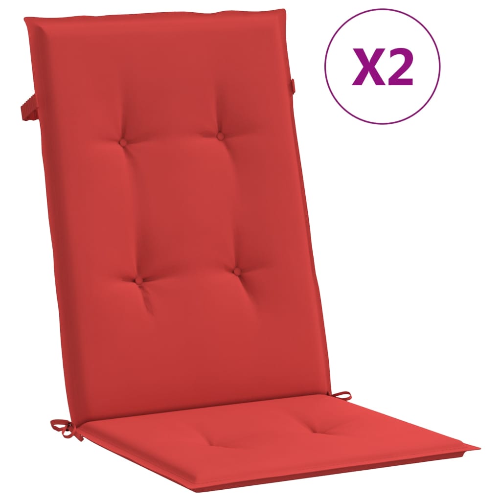 vidaXL Jastuci za vrtne stolice 2 kom crveni 120x50x3 cm od tkanine