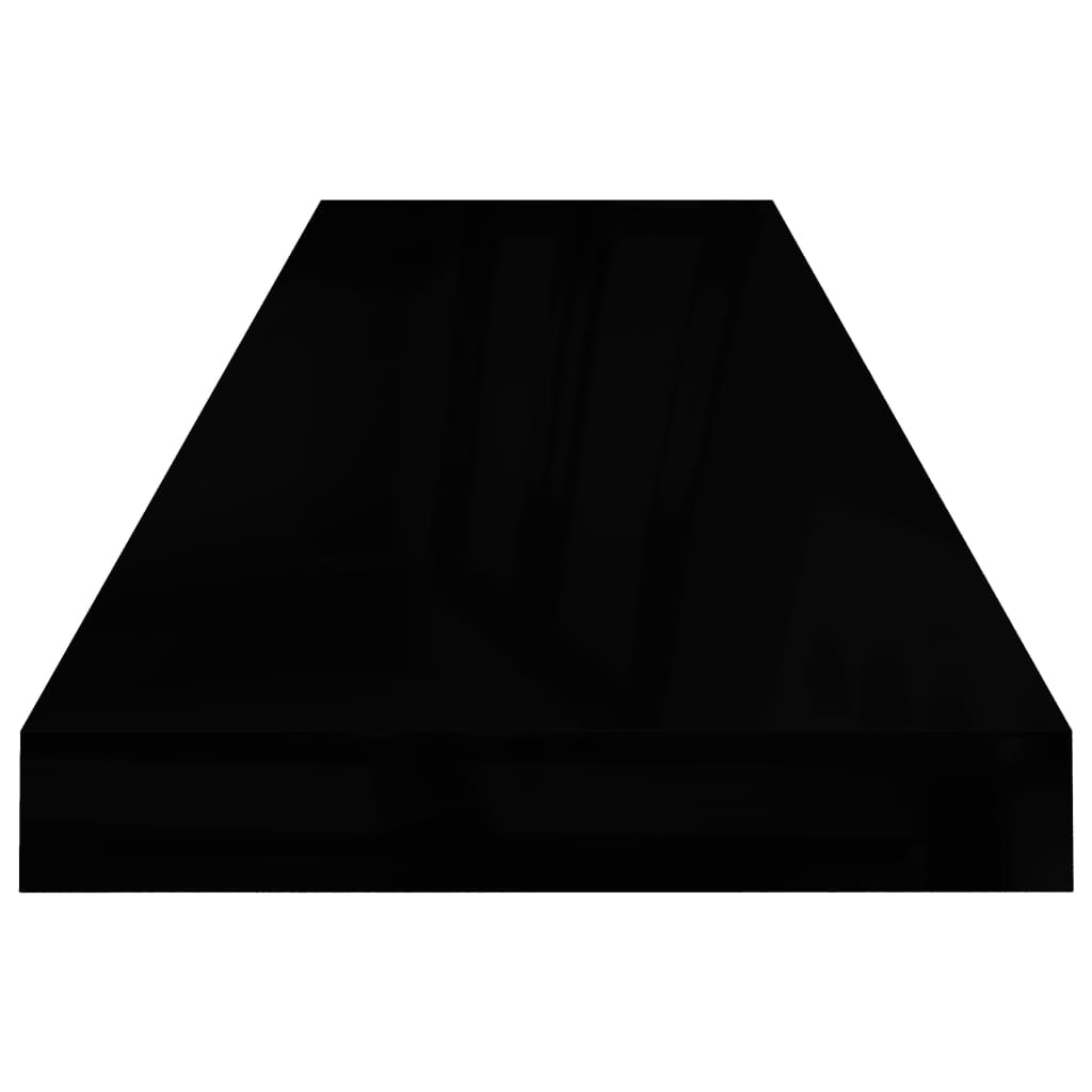 vidaXL Plutajuća zidna polica visoki sjaj crna 90 x 23,5 x 3,8 cm MDF