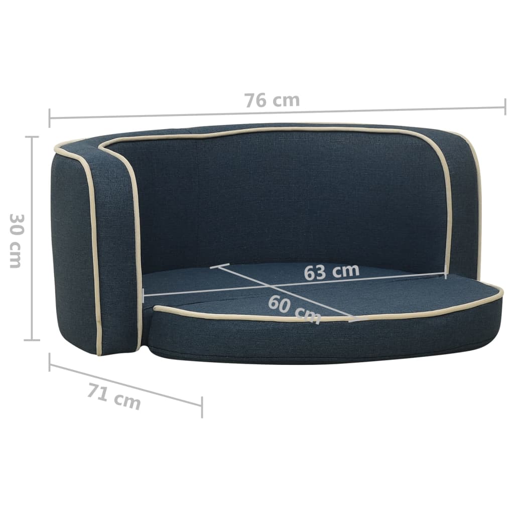 vidaXL Sklopiva sofa za pse plava 76 x 71 x 30 cm platno perivi jastuk