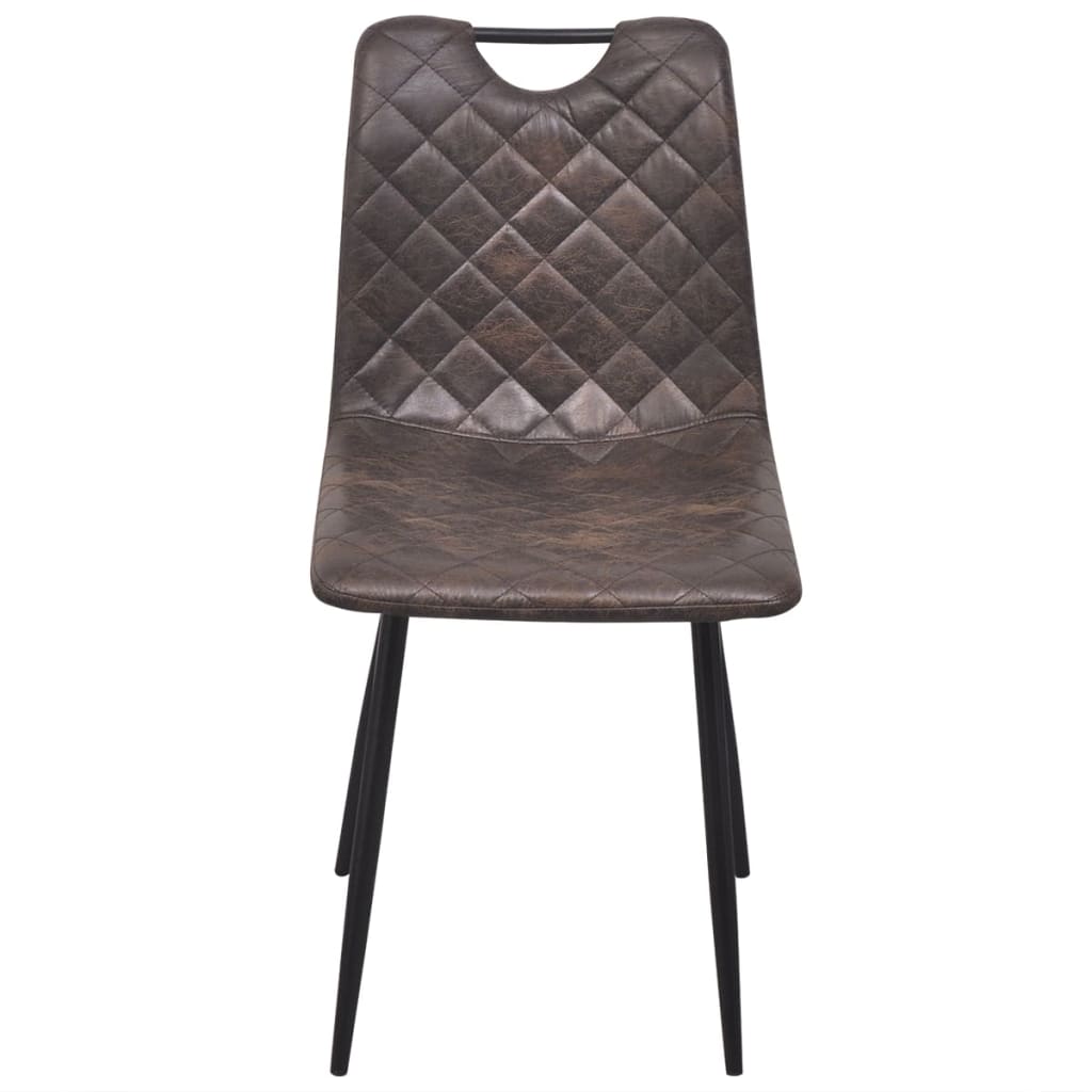 vidaXL Blagovaonske stolice od umjetne kože 2 kom tamnosmeđe