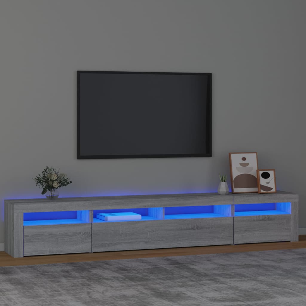 vidaXL TV ormarić s LED svjetlima boja hrasta sonome 240x35x40 cm