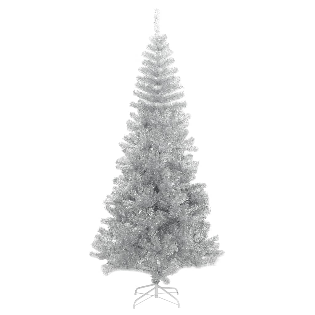 vidaXL Umjetno božićno drvce sa stalkom srebrno 210 cm PET