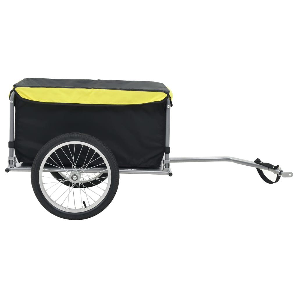 vidaXL Prikolica za bicikl crno-žuta 65 kg