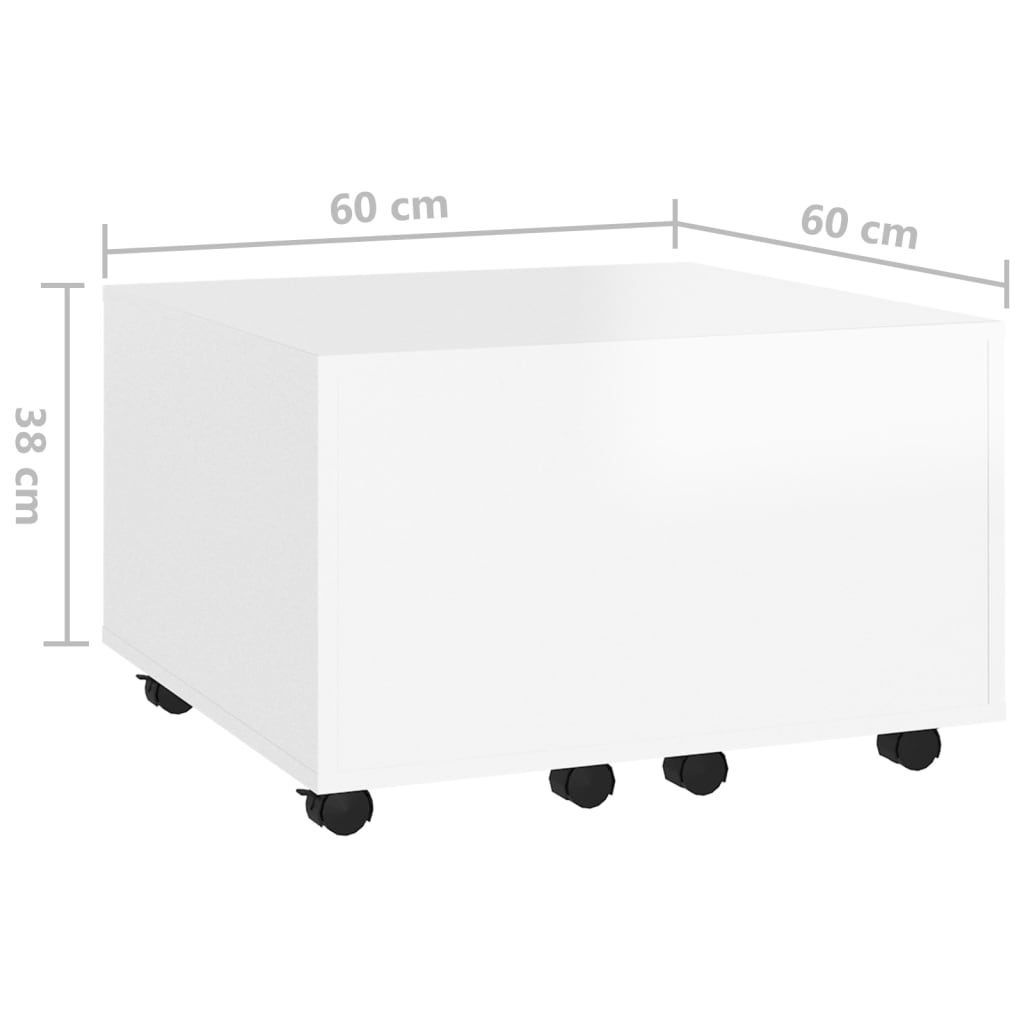 vidaXL Stolić za kavu visoki sjaj bijeli 60 x 60 x 38 cm od iverice