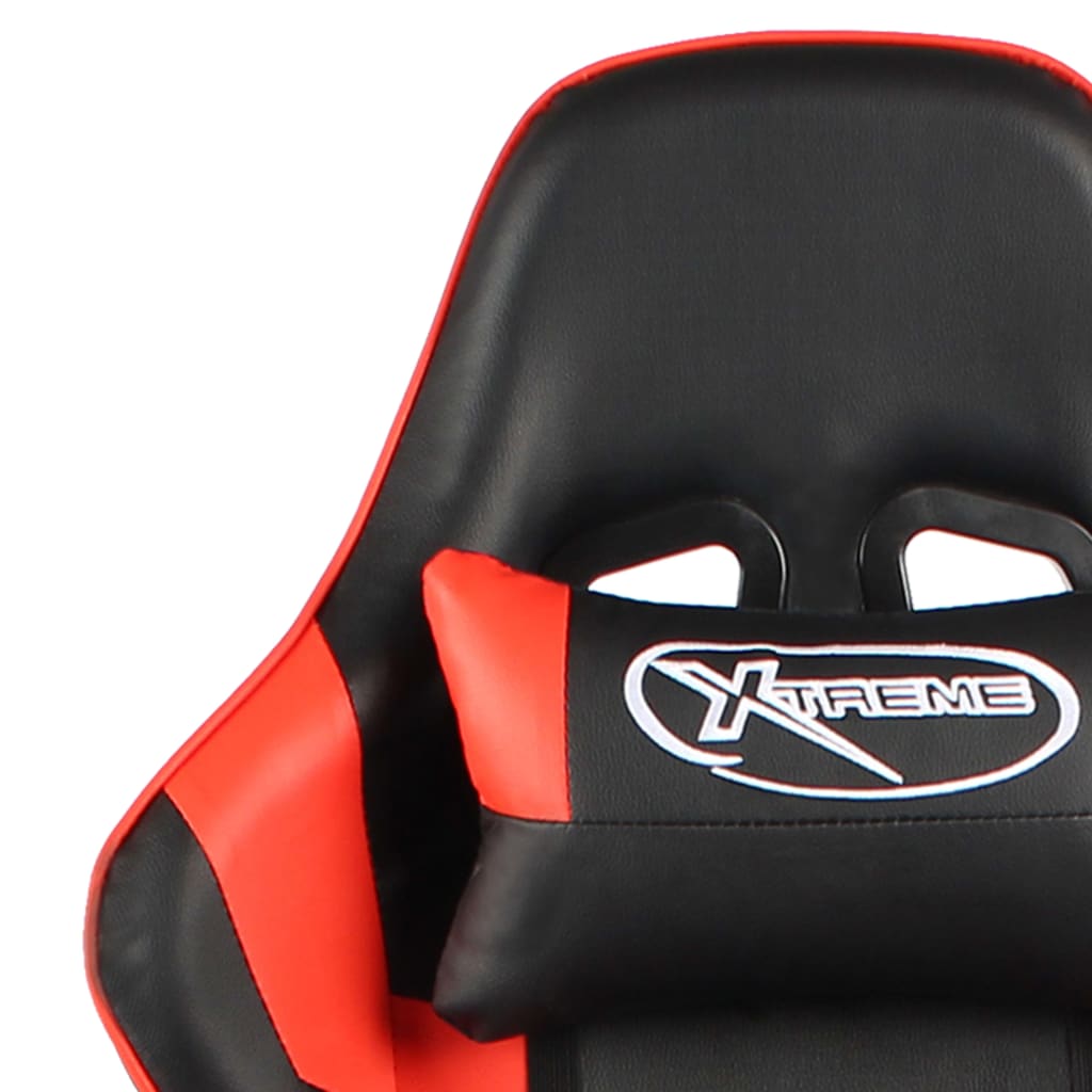 vidaXL Okretna igraća stolica s osloncem za noge crvena PVC
