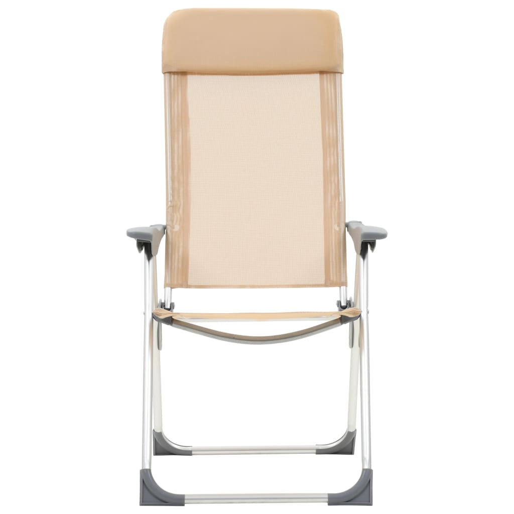 vidaXL Sklopive stolice za kampiranje 2 kom krem aluminijske