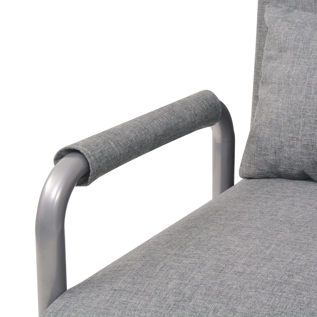 vidaXL Okretna stolica sofa krevet od tkanine svjetlosivi