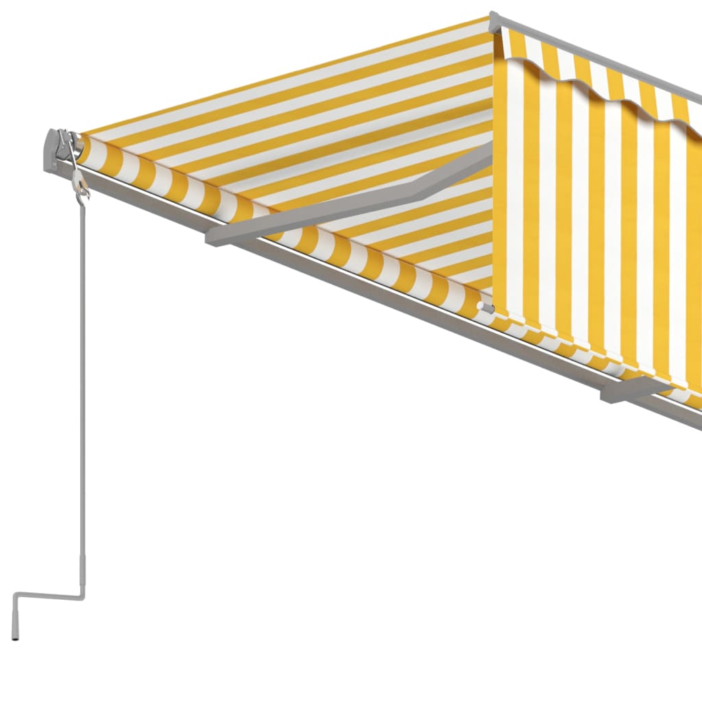 vidaXL Tenda na ručno uvlačenje s roletom 4,5 x 3 m žuto-bijela