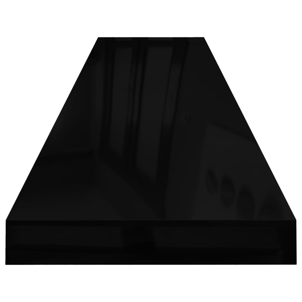 vidaXL Plutajuća zidna polica visoki sjaj crna 120 x 23,5 x 3,8 cm MDF