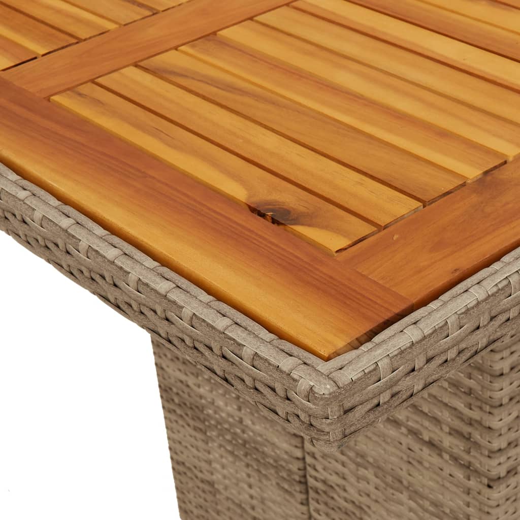 vidaXL Vrtni stol s pločom od drva bagrema bež 190x80x74 cm poliratan