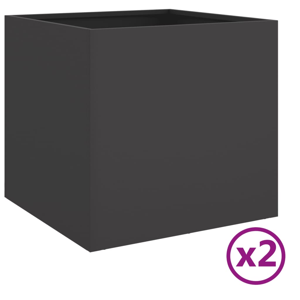 vidaXL Sadilice 2 kom crne 49 x 47 x 46 cm od hladno valjanog čelika