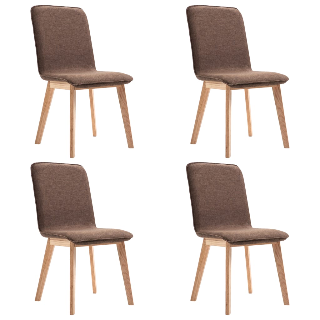 vidaXL Blagovaonske stolice tkanina i hrastovina 4 kom smeđe