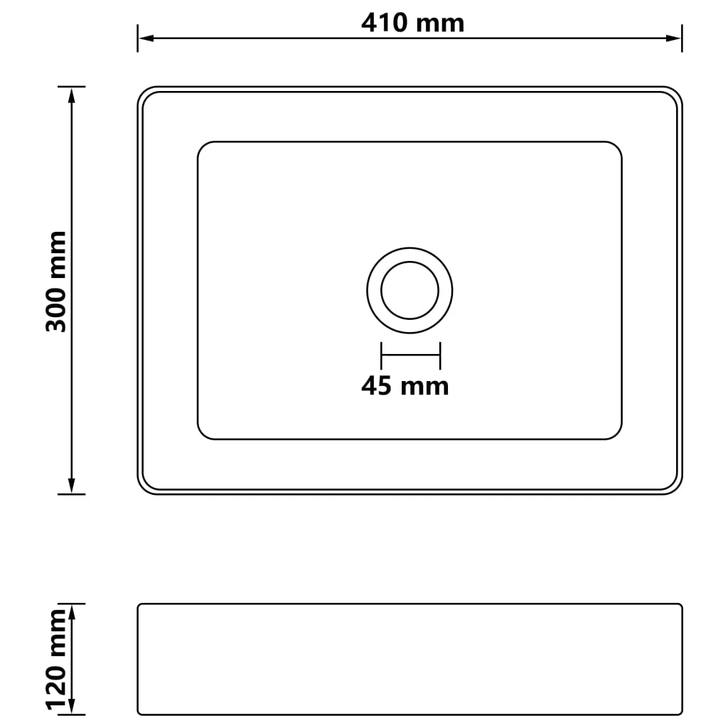vidaXL Luksuzni umivaonik mat tamnosivi 41 x 30 x 12 cm keramički