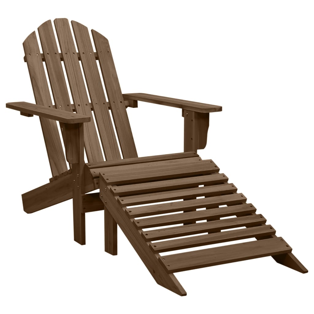 vidaXL Vrtna stolica s otomanom drvena smeđa