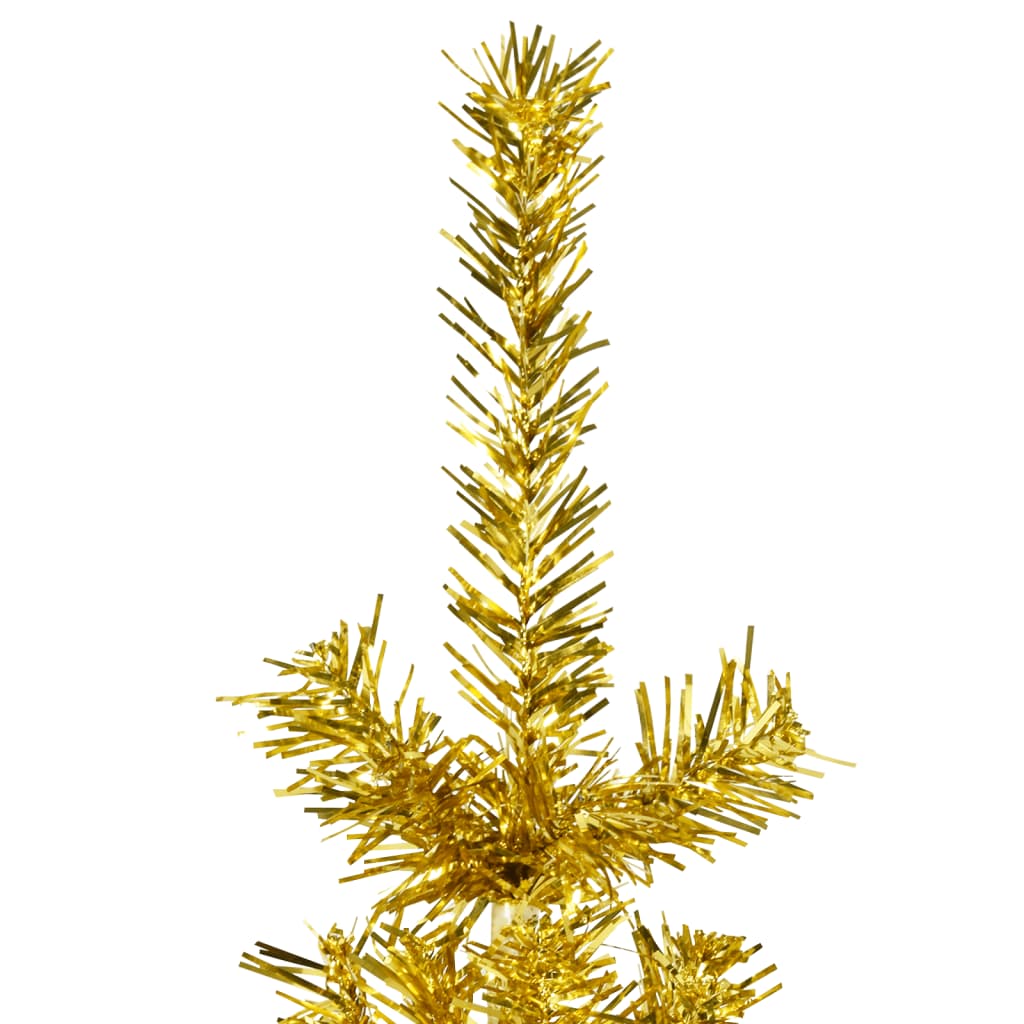 vidaXL Tanka umjetna polovica božićnog drvca sa stalkom zlatna 120 cm