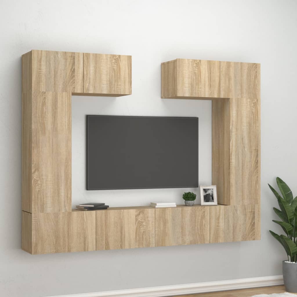 vidaXL 6-dijelni set TV ormarića boja hrasta sonome konstruirano drvo