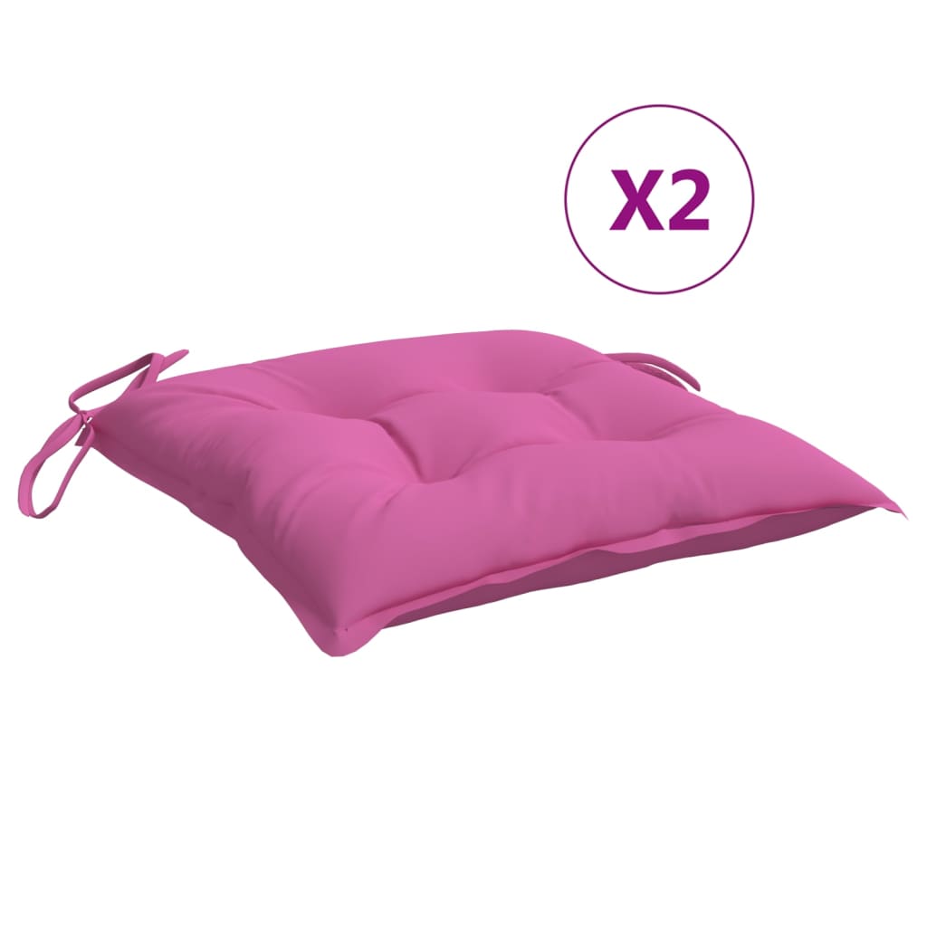 vidaXL Jastuci za stolice 2 kom ružičasti 50x50x7 cm od tkanine Oxford