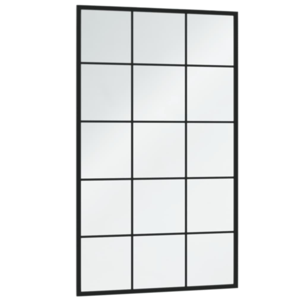 vidaXL Zidno ogledalo crno 100 x 60 cm metalno