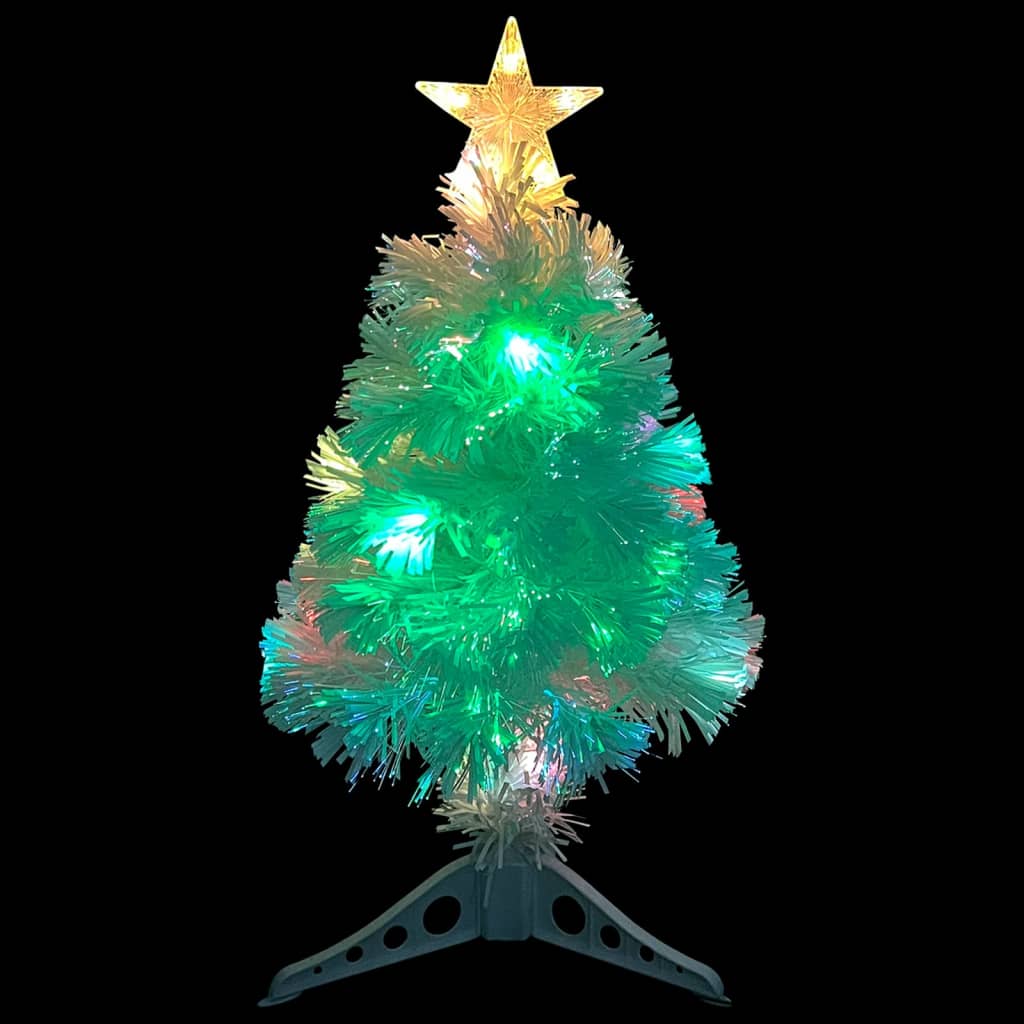 vidaXL Umjetno osvijetljeno božićno drvce bijelo 64 cm optička vlakna