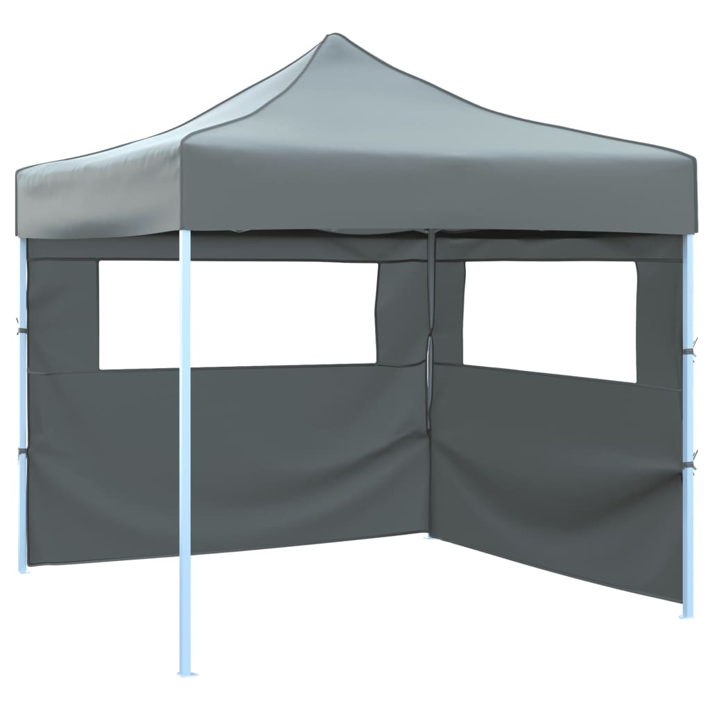 vidaXL Sklopivi šator za zabave s 2 bočna zida 3 x 3 m antracit