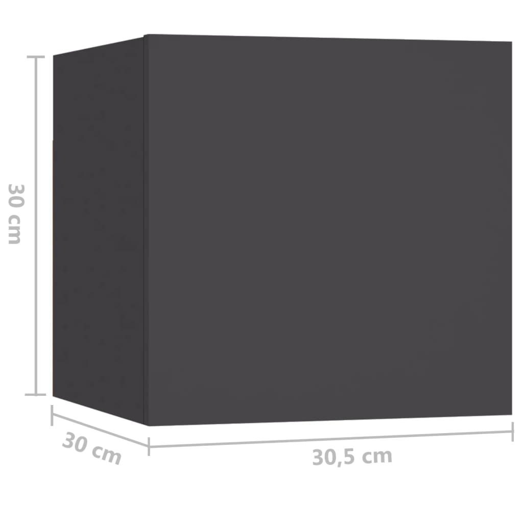 vidaXL Noćni ormarić sivi 30,5 x 30 x 30 cm od iverice