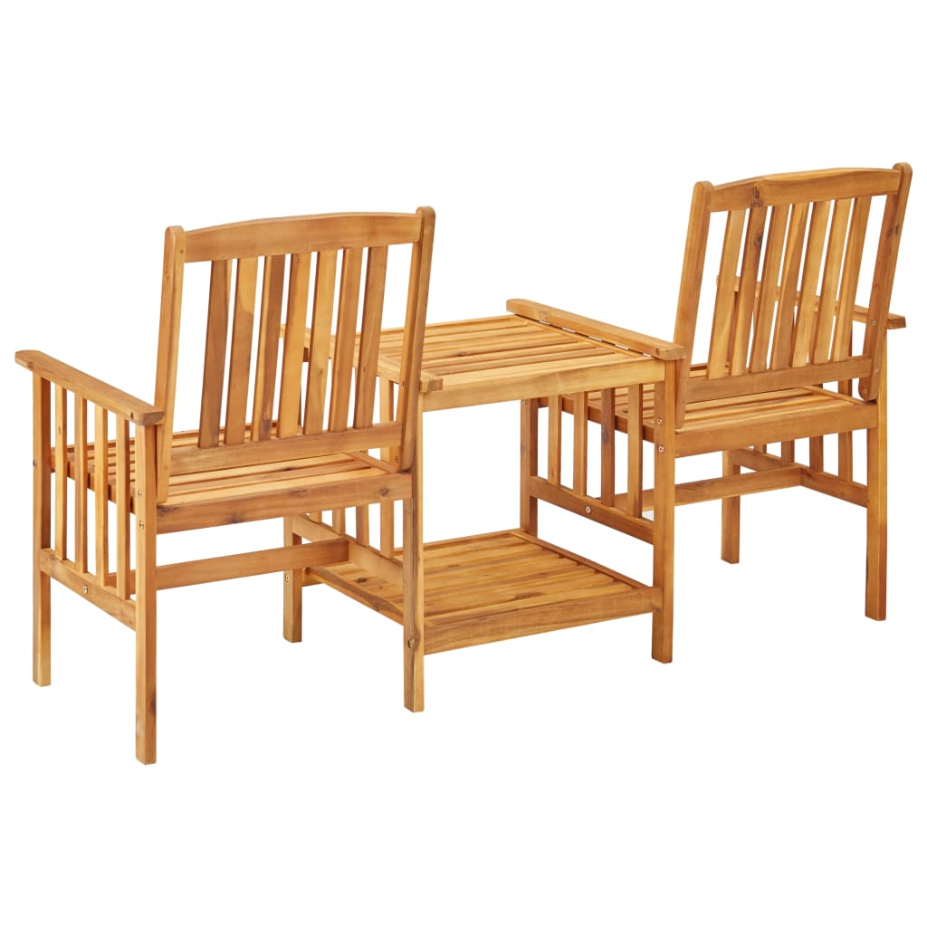 vidaXL Vrtne stolice s čajnim stolićem i jastucima od bagremovog drva