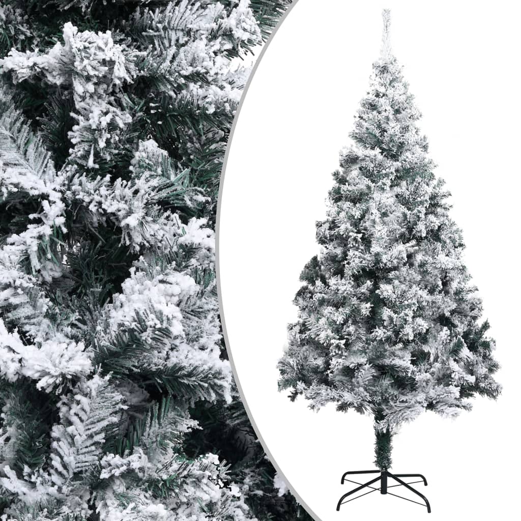 vidaXL Umjetno osvijetljeno božićno drvce sa snijegom zeleno 300cm PVC