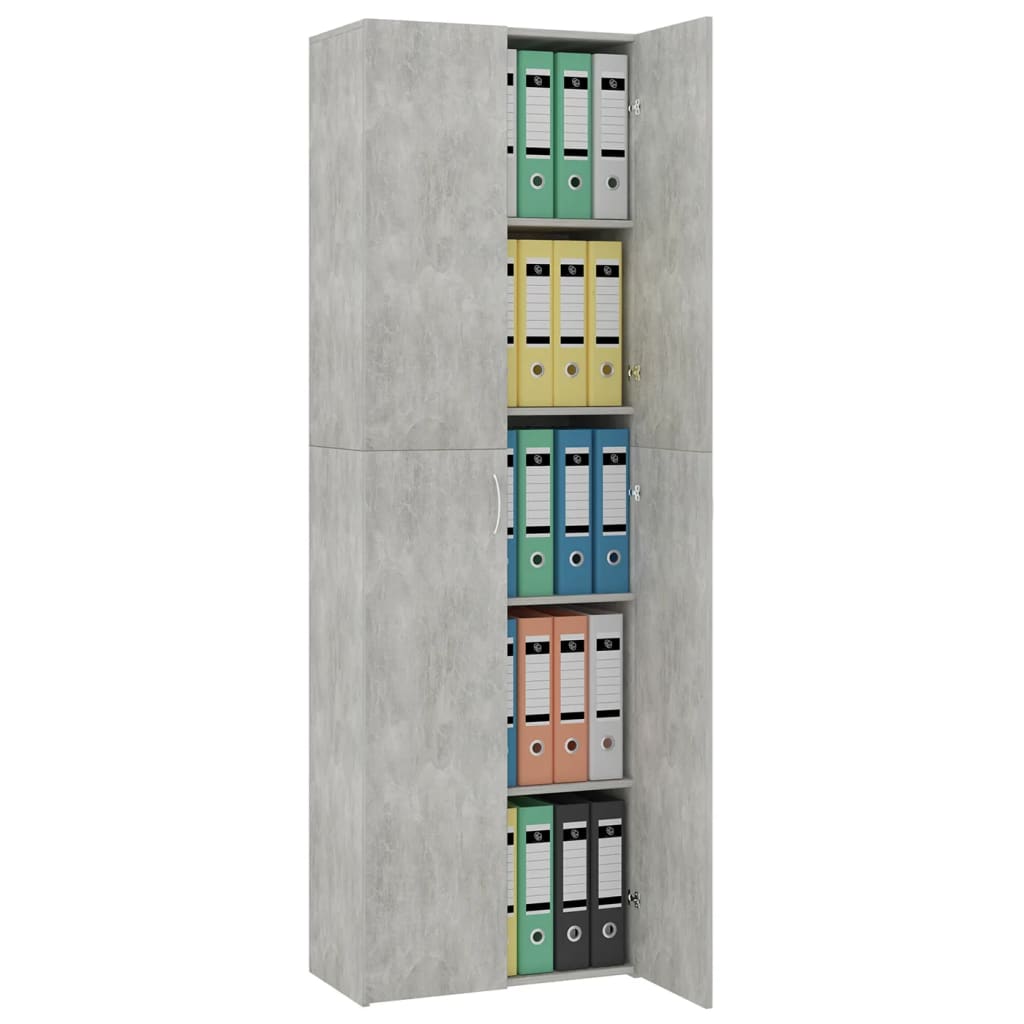 vidaXL Uredski ormar siva boja betona 60 x 32 x 190 cm od iverice