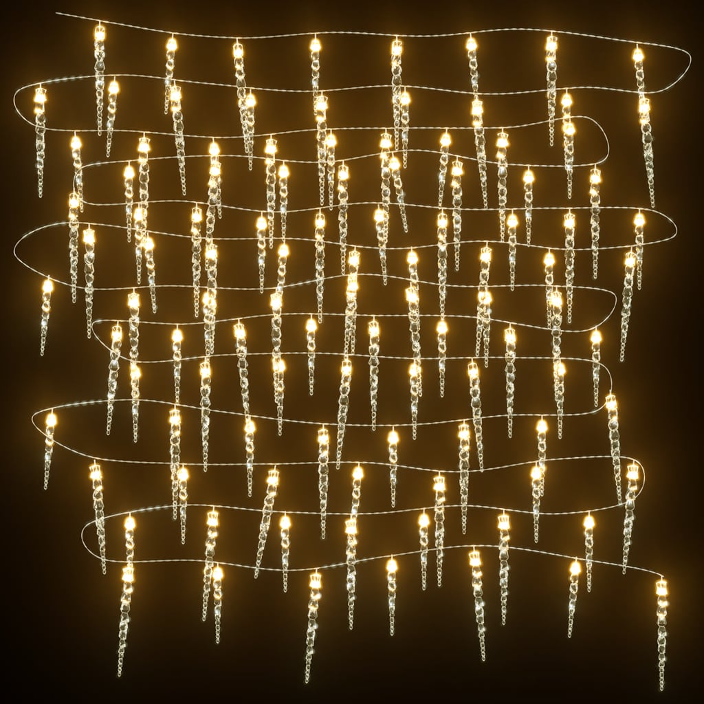 vidaXL Božićna svjetla sige 40 kom topla bijela akrilna s daljinskim