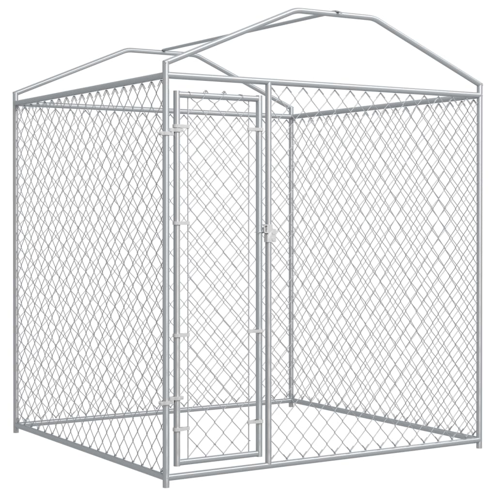 vidaXL Vanjski kavez za pse s nadstrešnicom 193x193x225 cm