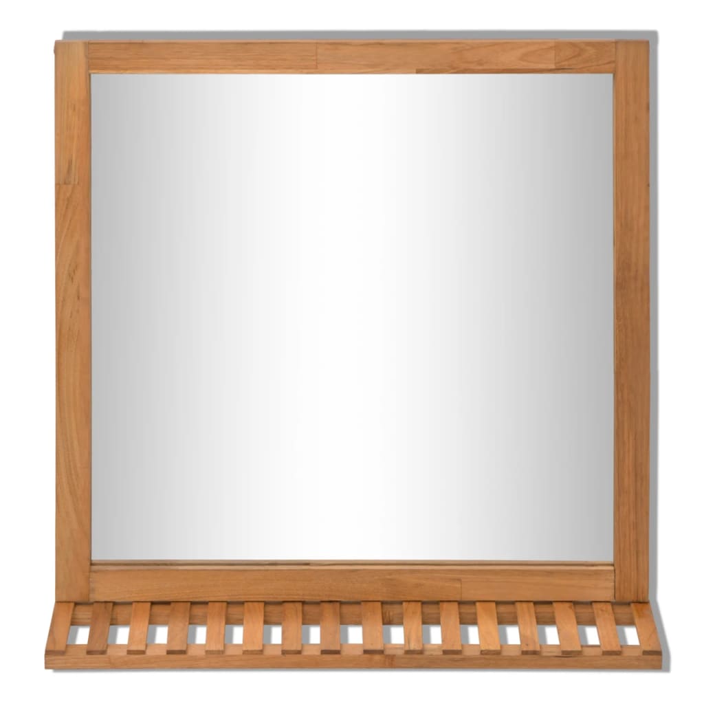 vidaXL Ogledalo za Kupaonicu Masivno Orahovo Drvo 60x63 cm
