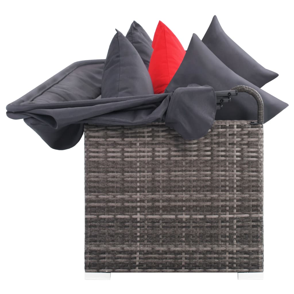 vidaXL 7-dijelna vrtna garnitura od poliratana s jastucima siva