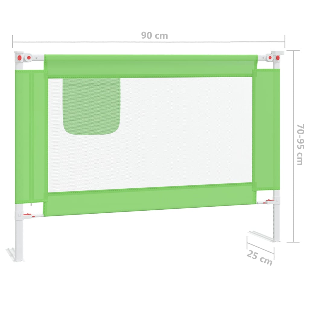 vidaXL Sigurnosna ograda za dječji krevet zelena 90 x 25 cm od tkanine