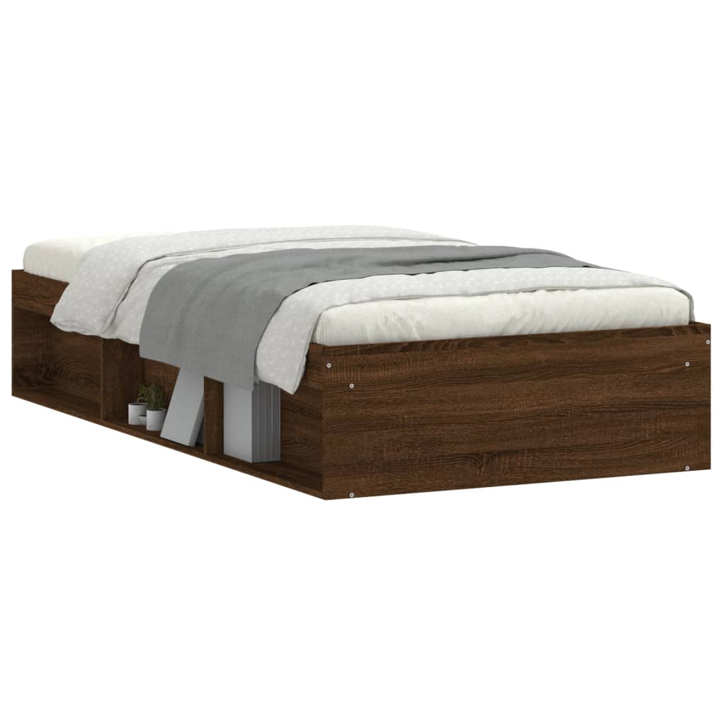 vidaXL Okvir za krevet smeđa boja hrasta hrasta 100x200 cm