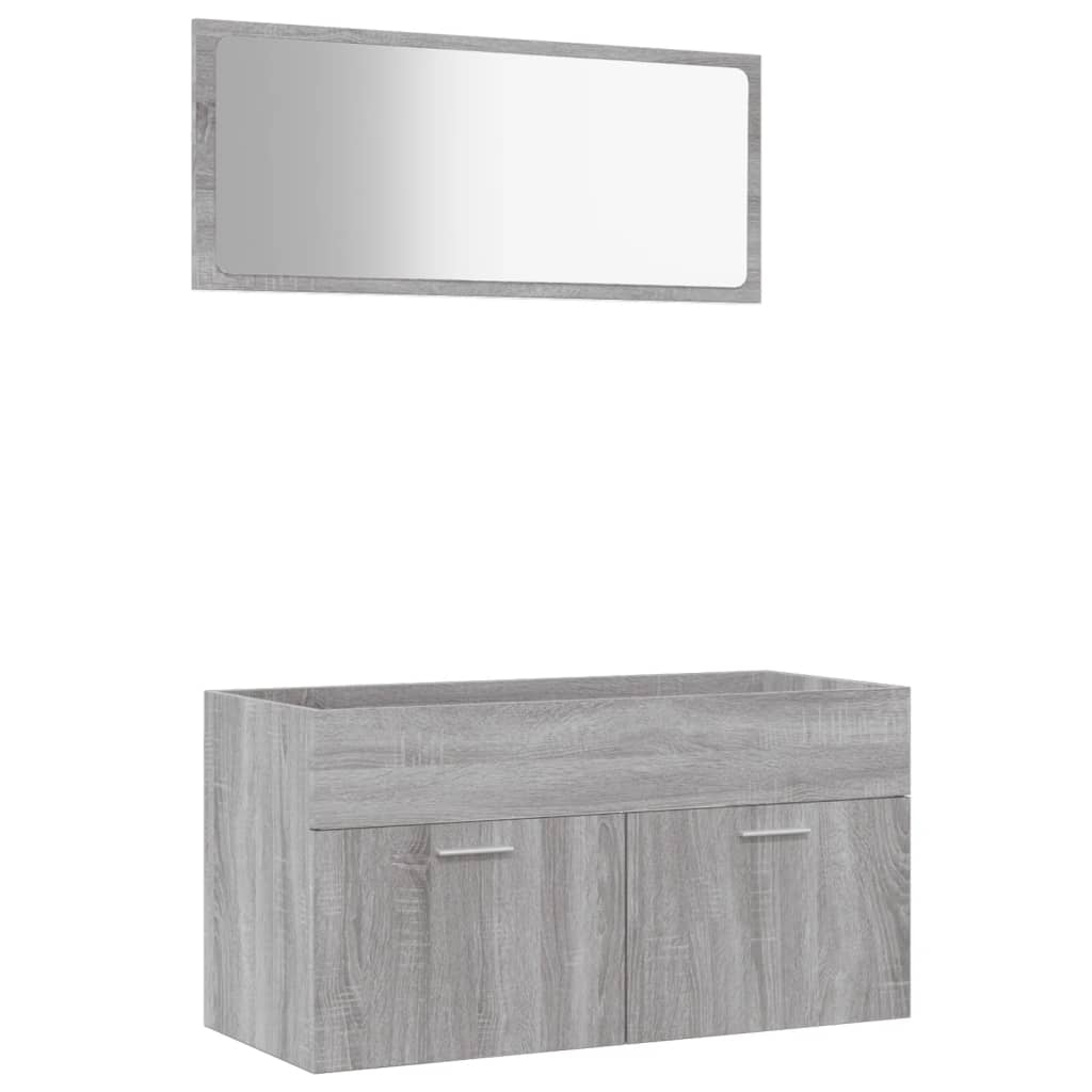 vidaXL 2-dijelni set kupaonskog namještaja siva boja hrasta drveni