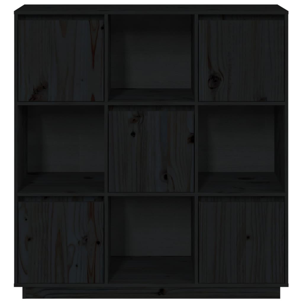 vidaXL Visoka komoda crna 110,5 x 35 x 117 cm od masivne borovine