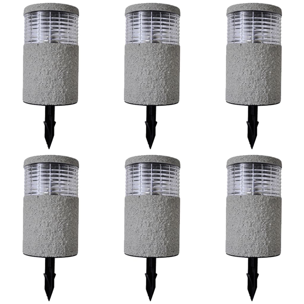 Solarne LED svjetiljke plastificirane u stilu kamena, set od 6 kom