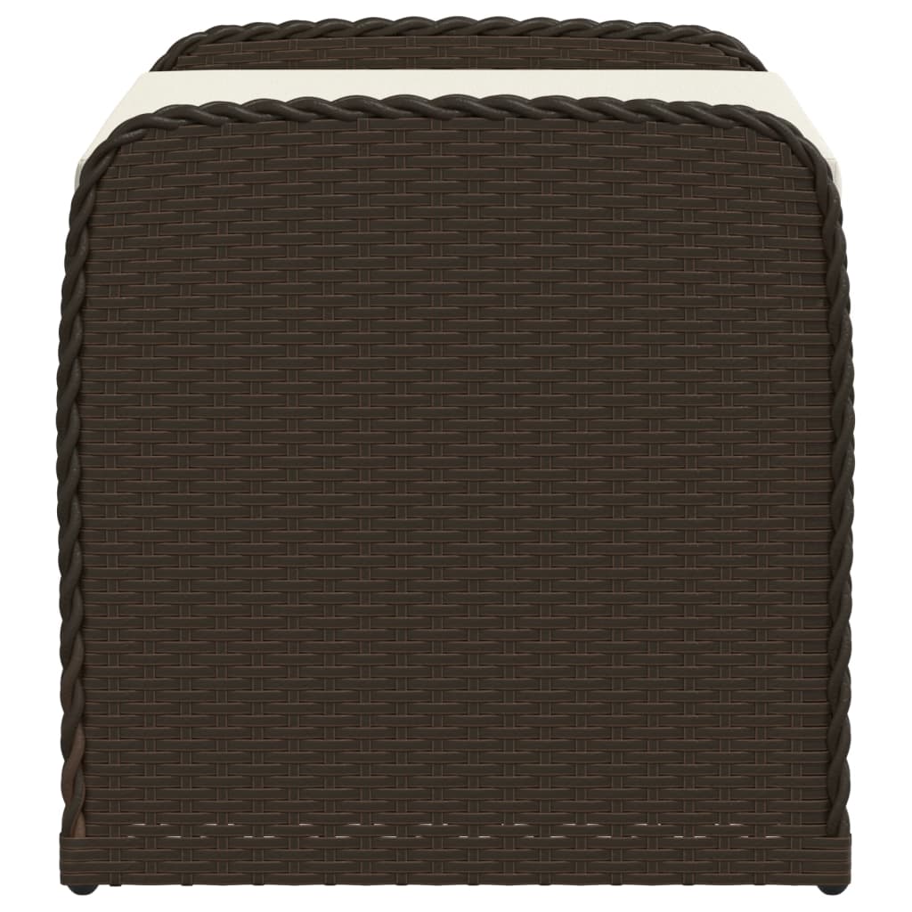 vidaXL Klupa za pohranu s jastukom smeđa 80 x 51 x 52 cm od poliratana