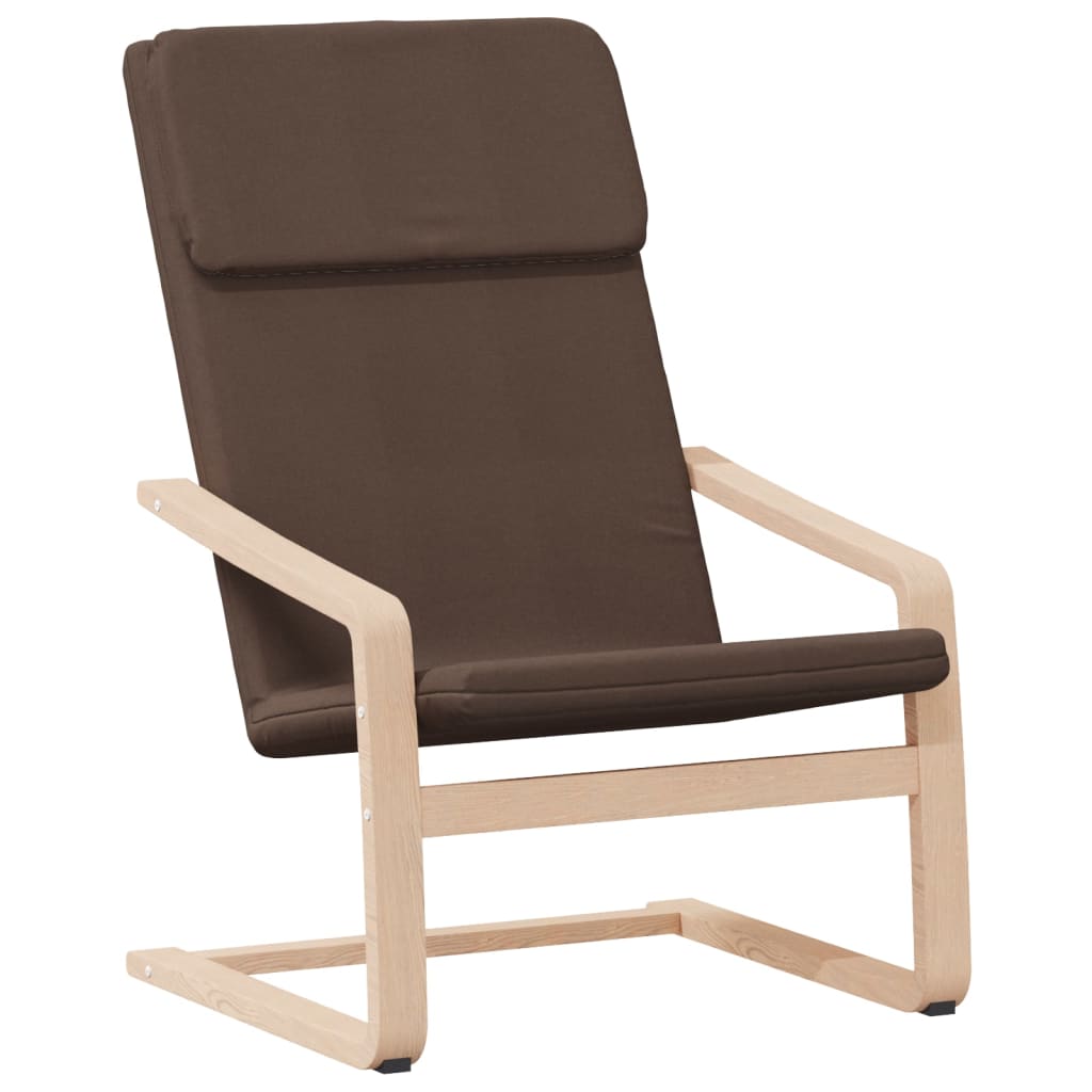 vidaXL Stolica za opuštanje s tabureom od tkanine tamnosmeđa