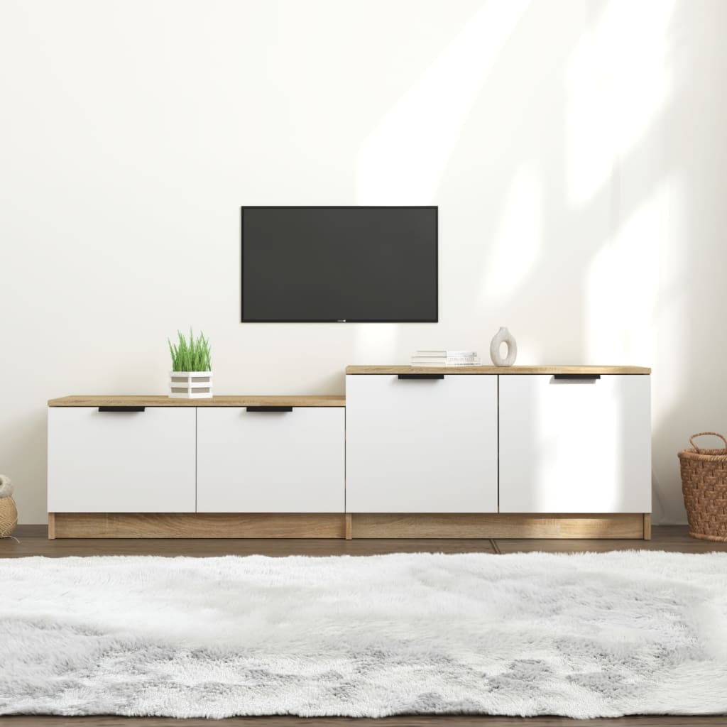 vidaXL TV ormarić bijeli i hrast 158,5x36x45 cm konstruirano drvo
