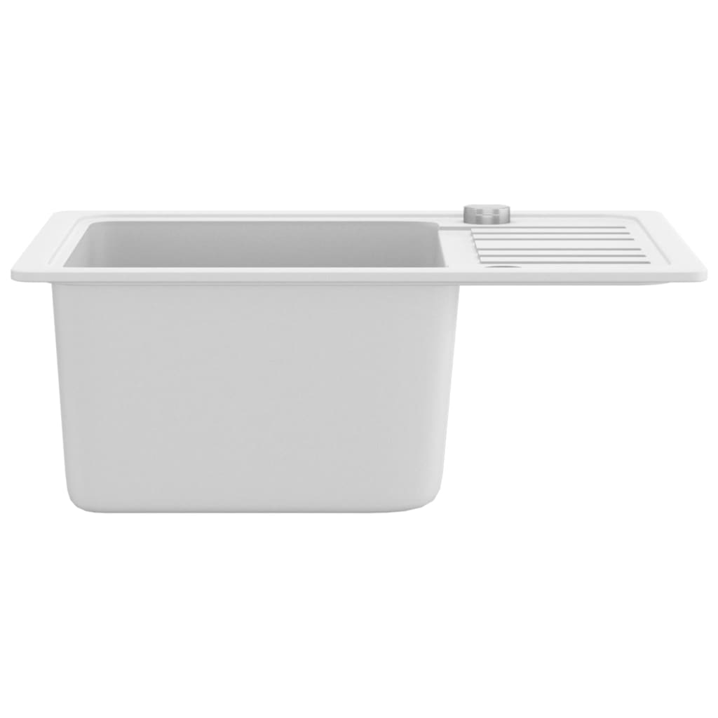 vidaXL Granitni kuhinjski sudoper s jednom kadicom bijeli