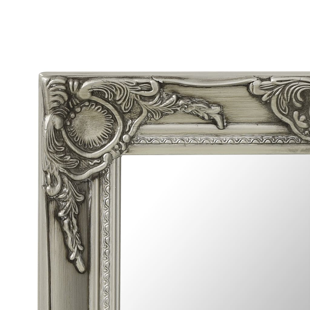 vidaXL Zidno ogledalo u baroknom stilu 50 x 50 cm srebrno