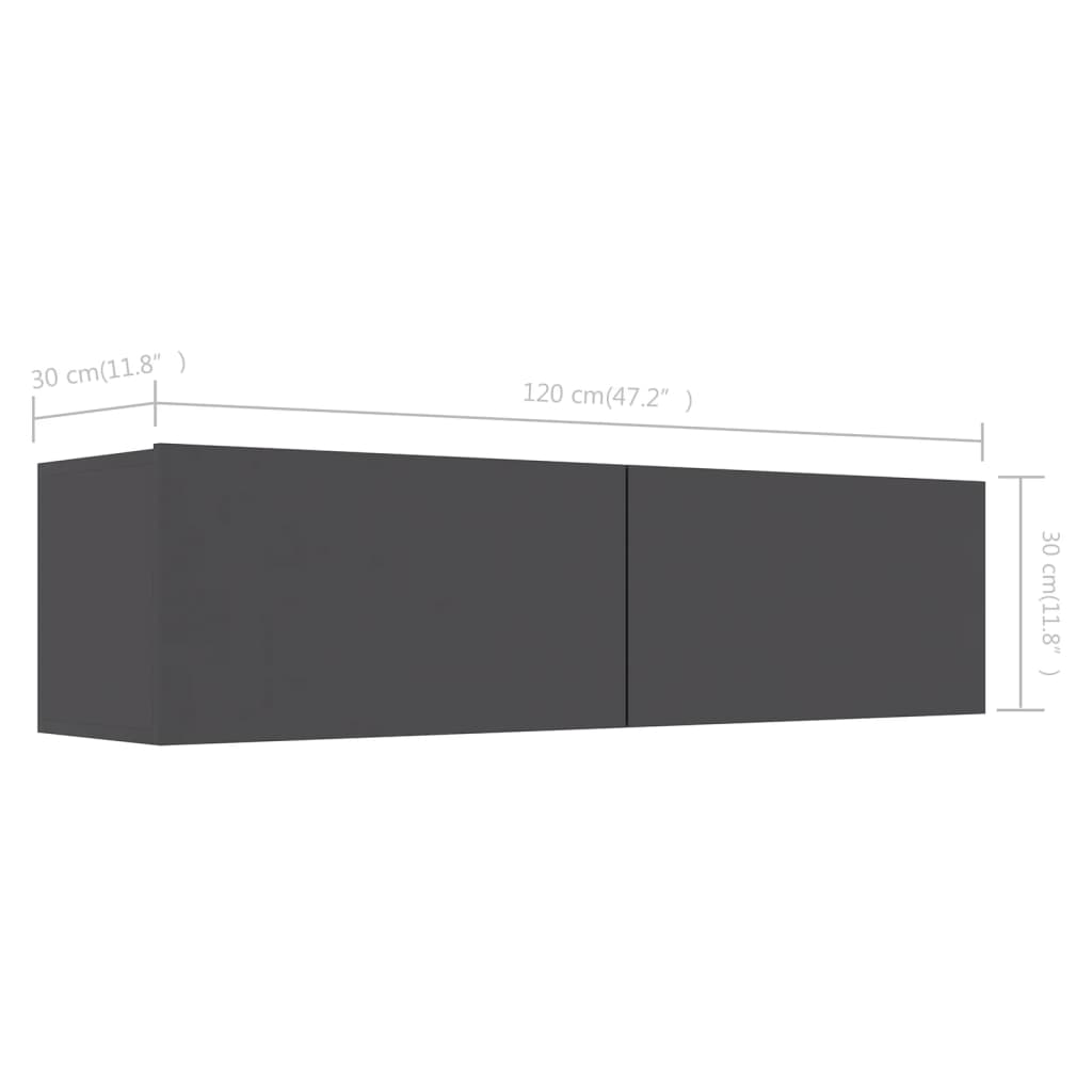 vidaXL TV ormarić sivi 120 x 30 x 30 cm od konstruiranog drva