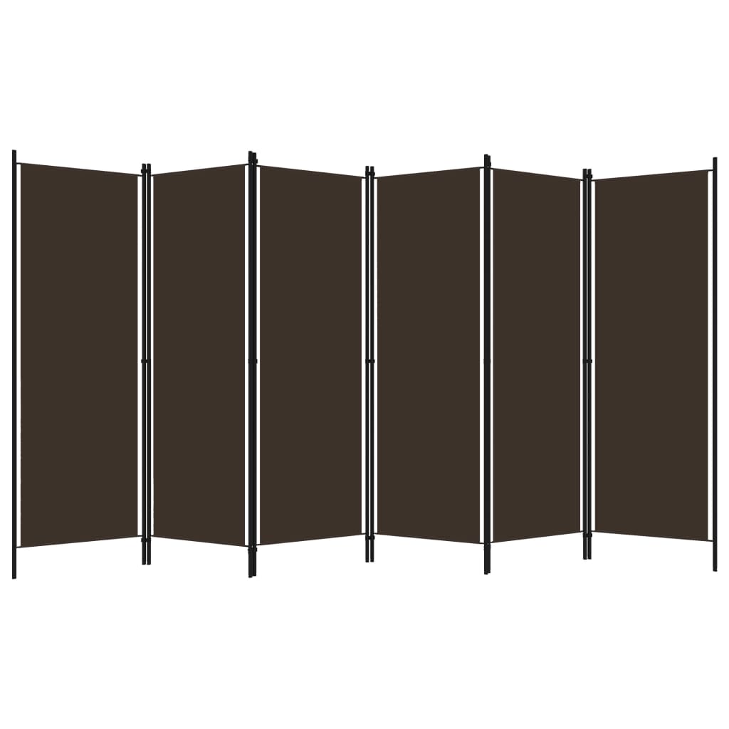 vidaXL Sobna pregrada sa 6 panela smeđa 300 x 180 cm