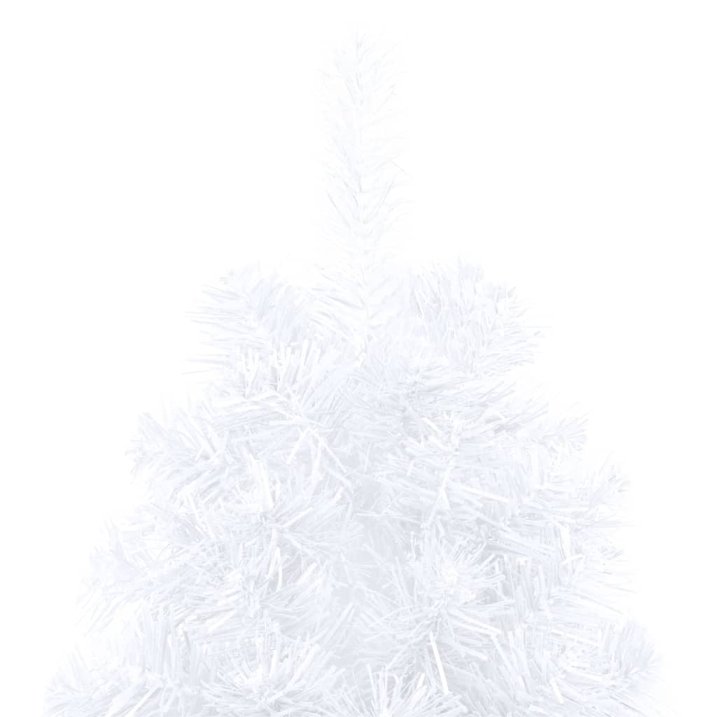 vidaXL Umjetna osvijetljena polovica božićnog drvca bijela 150 cm PVC