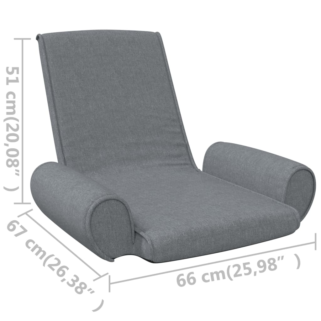 vidaXL Sklopiva podna stolica od tkanine svjetlosiva