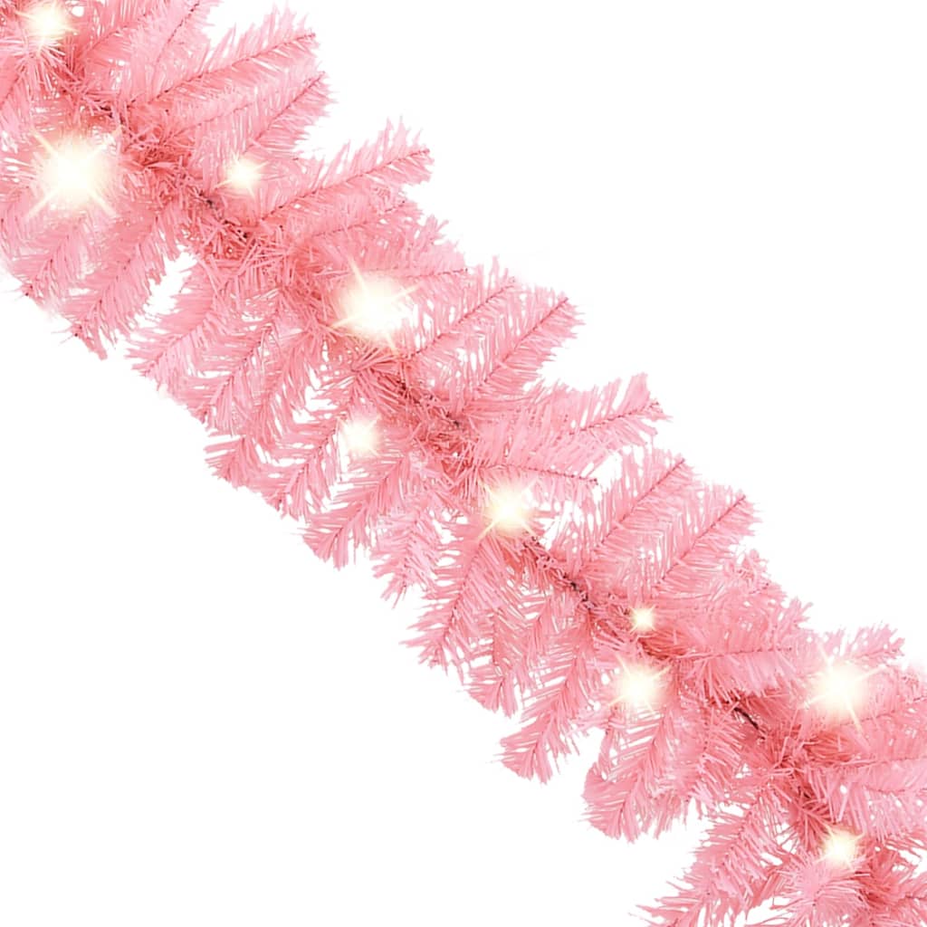 vidaXL Božićna girlanda s LED svjetlima 10 m ružičasta
