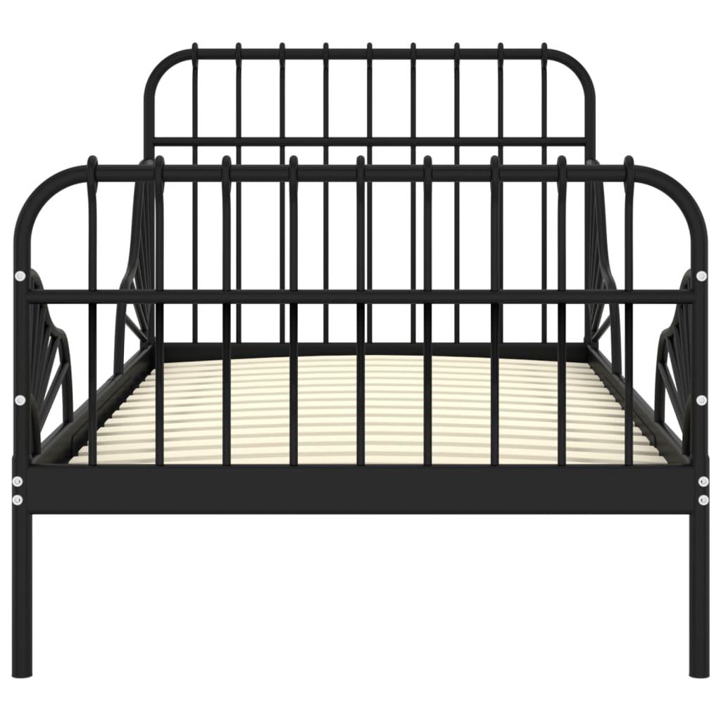 vidaXL Produživi okvir za krevet crni metalni 80 x 130/200 cm