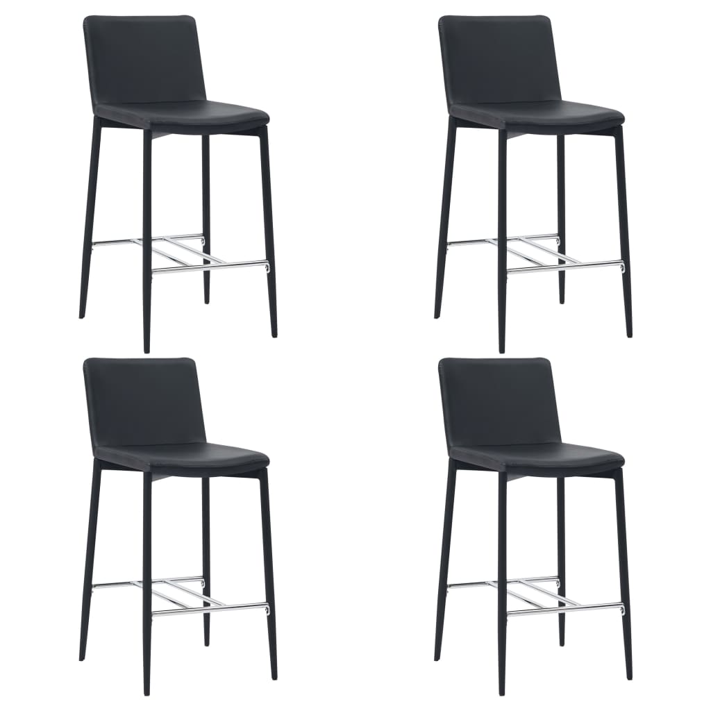 vidaXL Barski stolci od umjetne kože 4 kom crni