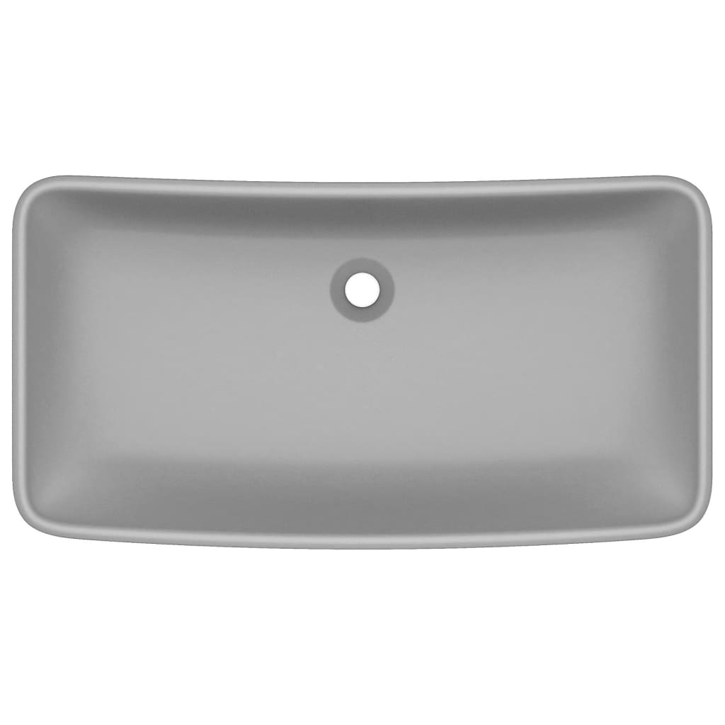 vidaXL Luksuzni pravokutni umivaonik mat svjetlosivi 71x38 cm keramički